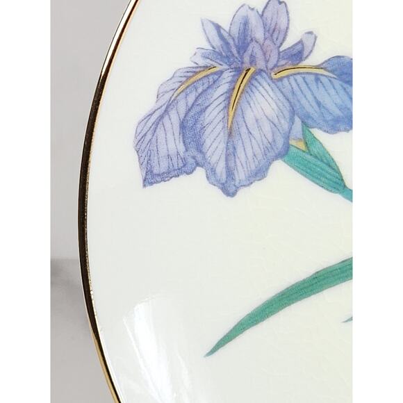 Satsuma Iris & Kingfisher The Festival Of May Gardens Orient 7 1/2" Plate Japan - Picture 7 of 14